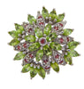 Peridot and Sapphire 14k white gold over sterling ring - Vintage Lane Jewelry
