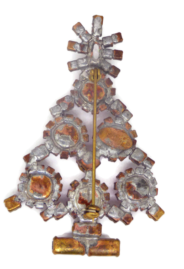Husar D Pink Christmas Tree Brooch - Vintage Lane Jewelry
