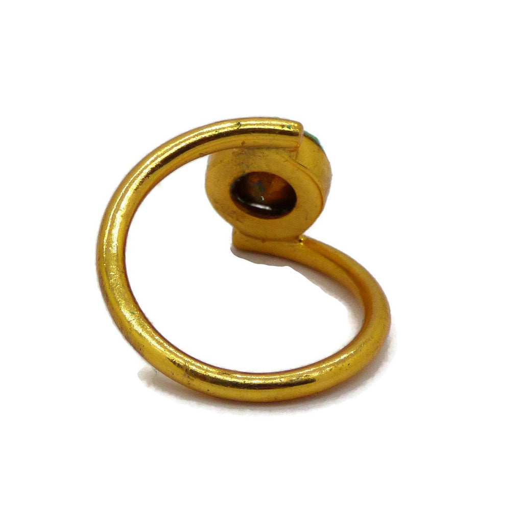 Uranium brushed gold ring - Vintage Lane Jewelry