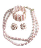 Laguna Pink Faux Pearl And Crystal Necklace, Bracelet And Earring Set - Vintage Lane Jewelry