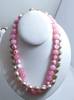 Miriam Haskell Pink Glass Beads and Baroque Glass Pearl 2 Strand Necklace - Vintage Lane Jewelry